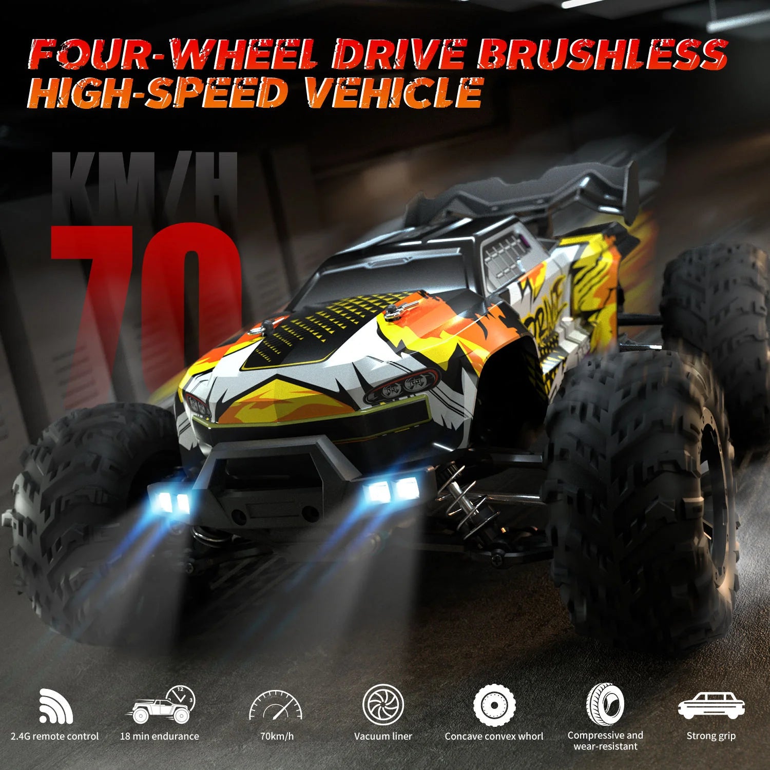 4x4 Brushless RC Off-Road Buggy – High-Speed All-Terrain Truck