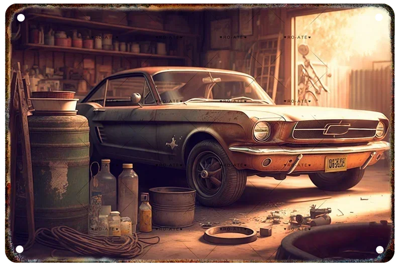 Vintage Pickup Truck Metal Wall Sign – Retro Garage & Auto Repair Decor