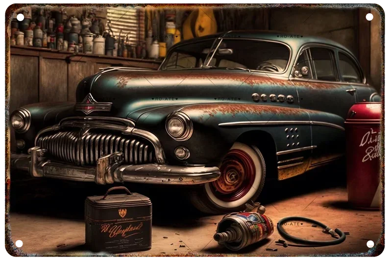 Vintage Pickup Truck Metal Wall Sign – Retro Garage & Auto Repair Decor