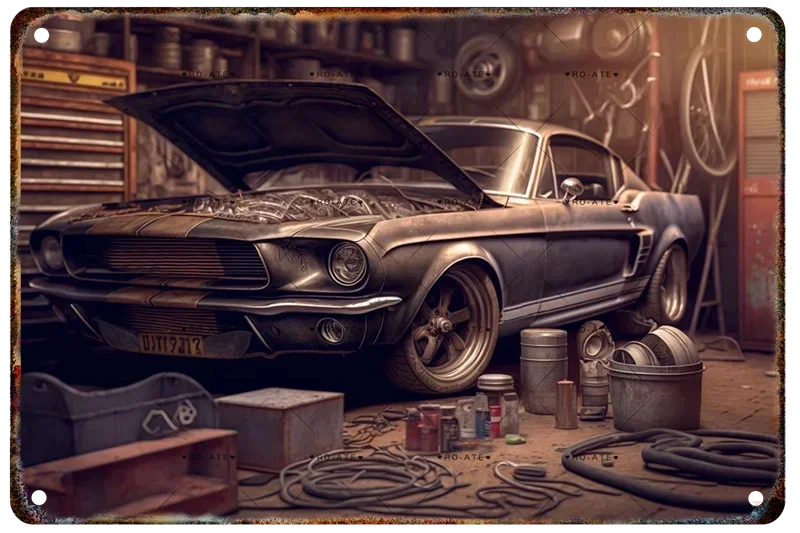 Vintage Pickup Truck Metal Wall Sign – Retro Garage & Auto Repair Decor