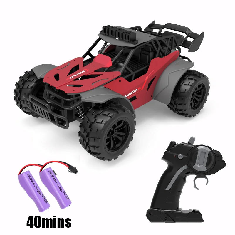 High-Speed RC Off-Road Pickup Truck with LED Lights – 2.4GHz Remote Control Car
