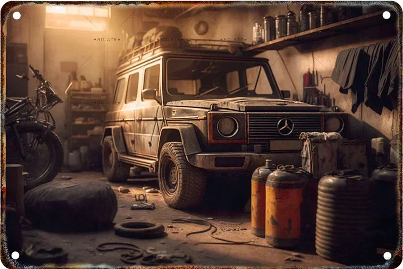 Vintage Pickup Truck Metal Wall Sign – Retro Garage & Auto Repair Decor