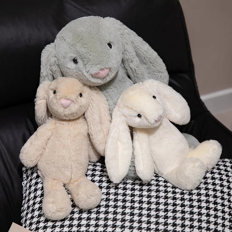 20/30/45cm Kawaii Long Ears Looper Rabbit Plush Doll Pillow Gray White Brown Healing Rabbit Plush Toy For Girls Birthday Gift