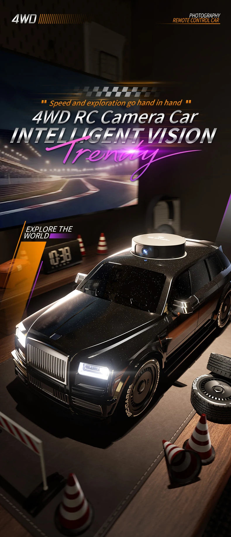 4K Camera RC Drift Car with 4.3-Inch Screen – One-Click Drift Remote Control Car