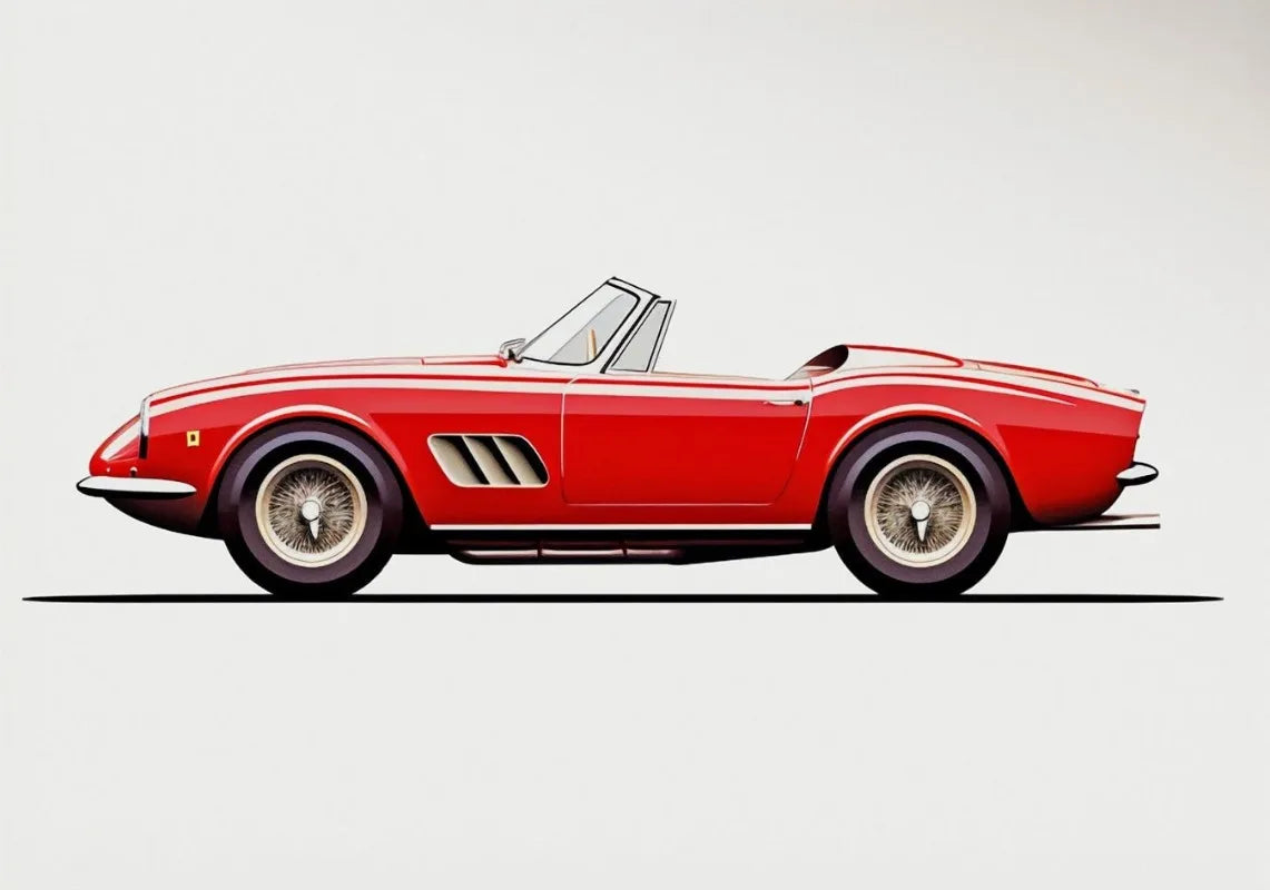 Vintage Sports Car Supercar Minimalist Poster Wall Art Pictures Room Home Decor