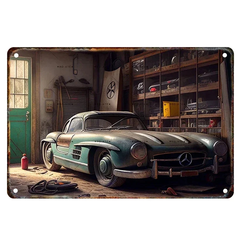 Vintage Pickup Truck Metal Wall Sign – Retro Garage & Auto Repair Decor