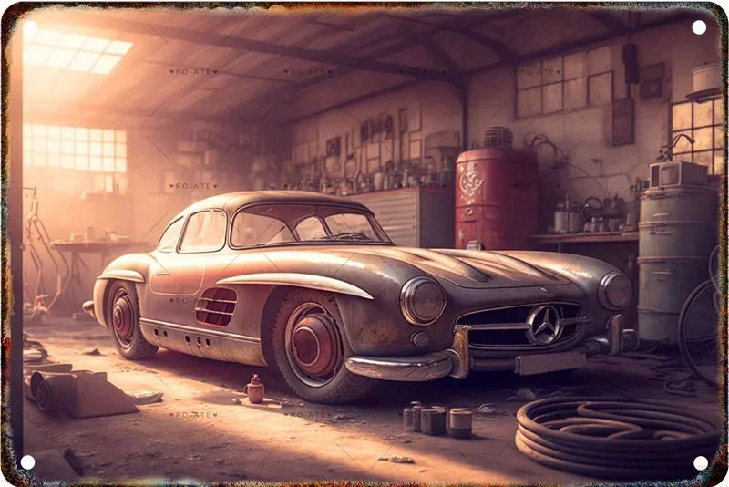 Vintage Pickup Truck Metal Wall Sign – Retro Garage & Auto Repair Decor