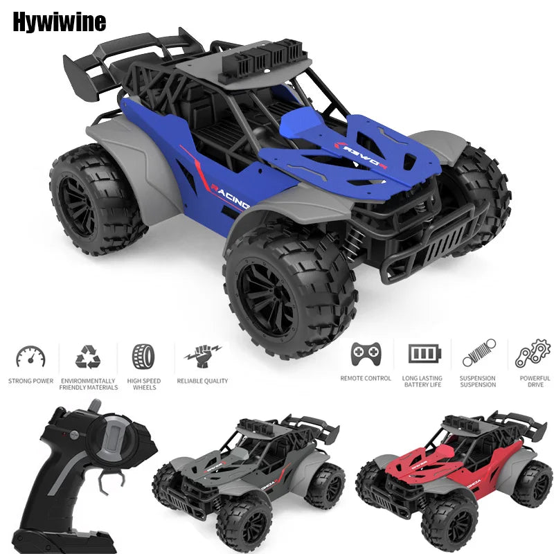 High-Speed RC Off-Road Pickup Truck with LED Lights – 2.4GHz Remote Control Car