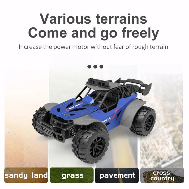 High-Speed RC Off-Road Pickup Truck with LED Lights – 2.4GHz Remote Control Car