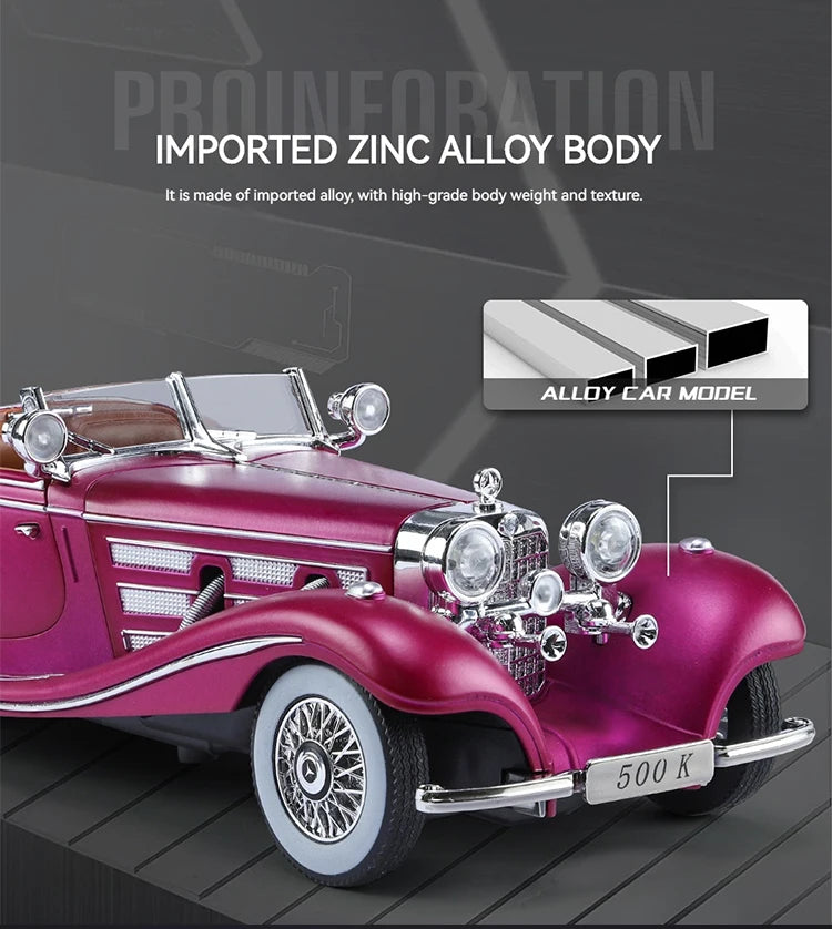 1:24 Alloy Vintage Classic Car Model – Diecast Collectible Display Car