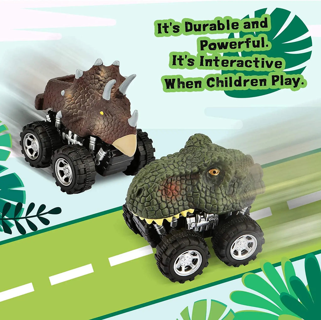 Dinosaur Pull-Back Monster Truck Toy Set for Kids