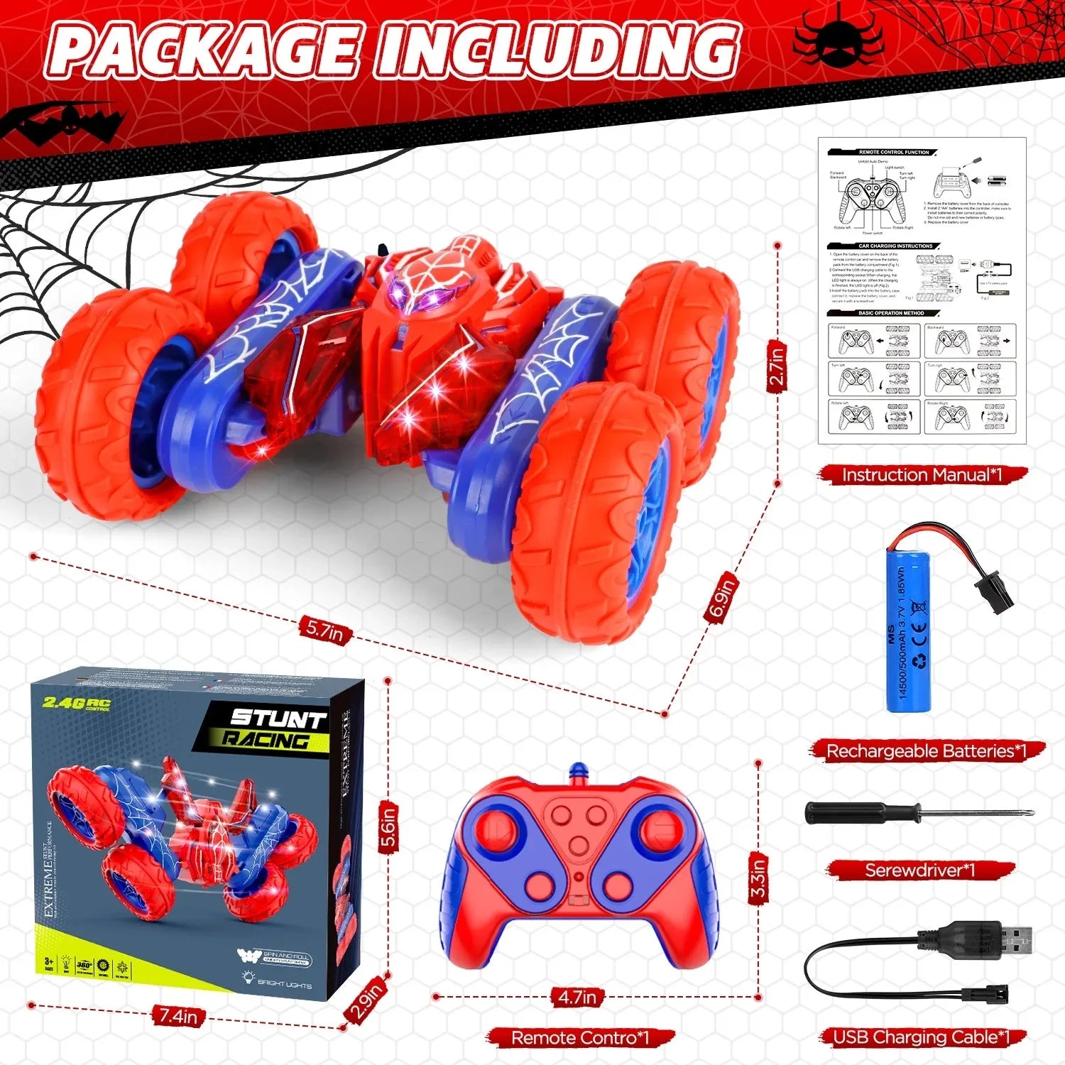 4WD RC Stunt Car with Transforming Wheels