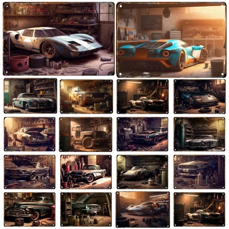 Vintage Pickup Truck Metal Wall Sign – Retro Garage & Auto Repair Decor