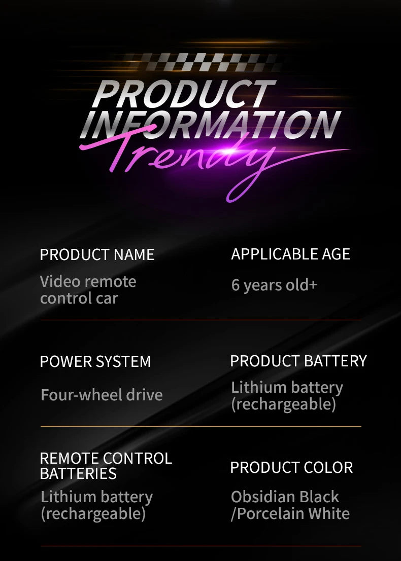 4K Camera RC Drift Car with 4.3-Inch Screen – One-Click Drift Remote Control Car