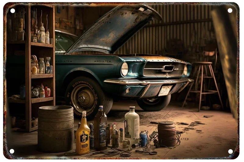 Vintage Pickup Truck Metal Wall Sign – Retro Garage & Auto Repair Decor