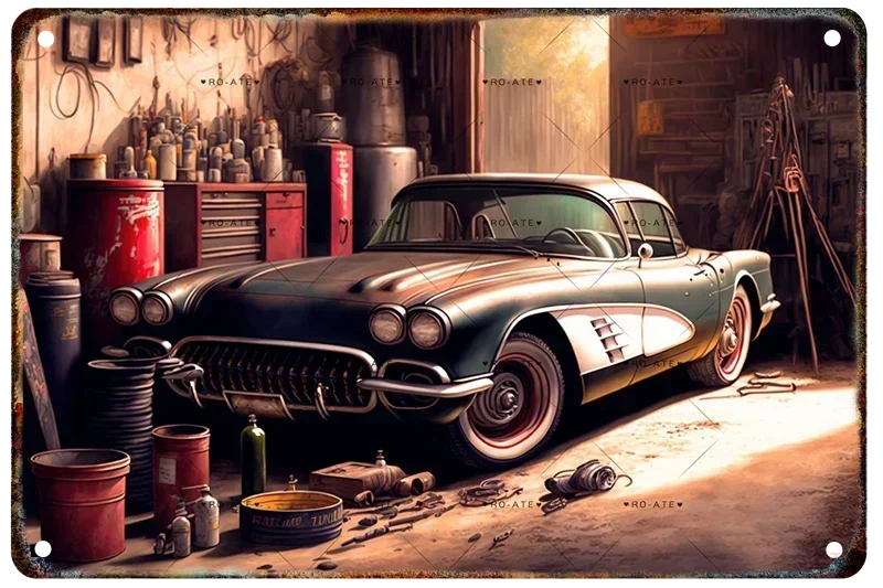 Vintage Pickup Truck Metal Wall Sign – Retro Garage & Auto Repair Decor